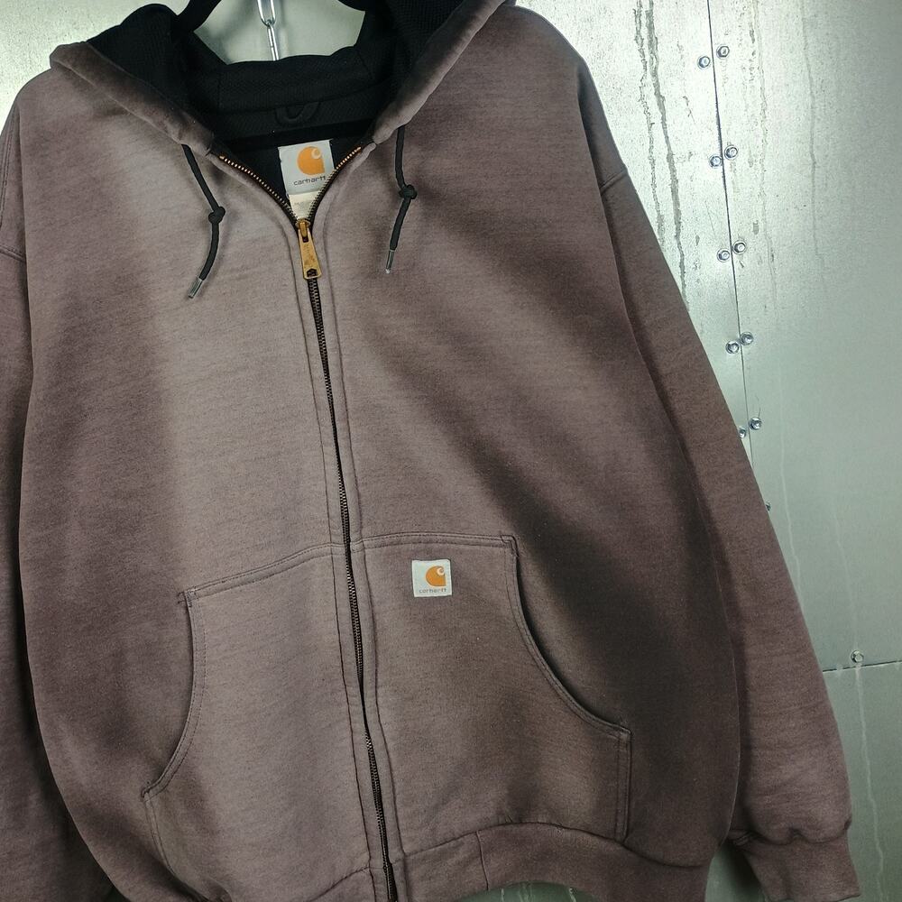 Carhartt Vintage Y2K 2000s Sun Faded Waffle Thermal Lined Hoodie Sweatshirt XL